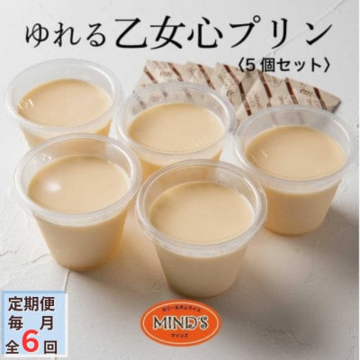 【毎月定期便】ゆれる乙女心プリン　5個セット全6回【配送不可地域：離島】