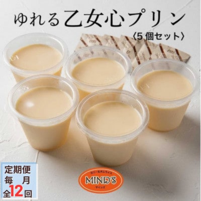 【毎月定期便】ゆれる乙女心プリン　5個セット全12回【配送不可地域：離島】