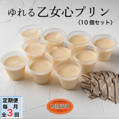 【毎月定期便】ゆれる乙女心プリン　10個セット全3回【配送不可地域：離島】