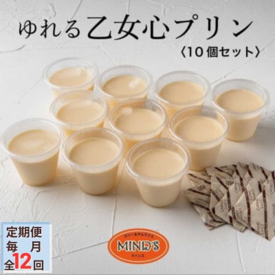 【毎月定期便】ゆれる乙女心プリン　10個セット全12回【配送不可地域：離島】