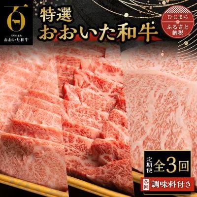 【毎月定期便】特選おおいた和牛(日出町)全3回【配送不可地域：離島】