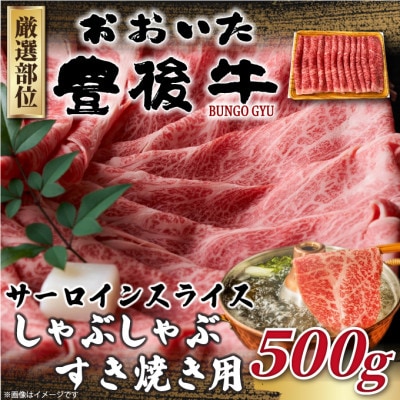 【毎月定期便】【厳選部位】おおいた豊後牛サーロインしゃぶしゃぶすき焼き用 500g(日出町)全6回【配送不可地域：離島】