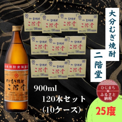 【ANA限定】大分むぎ焼酎 二階堂25度(900ml) 120本セット【複数個口で配送】