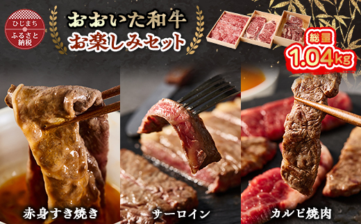 おおいた和牛 お楽しみセット(カルビ焼肉・赤身すき焼き・サーロインステーキ)【配送不可地域：離島】