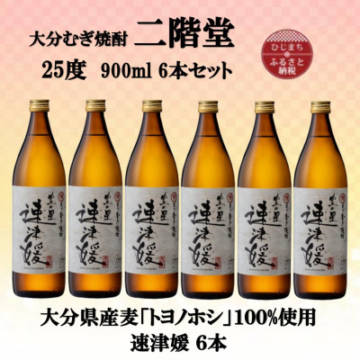 大分むぎ焼酎　二階堂速津媛25度(900ml)6本セット