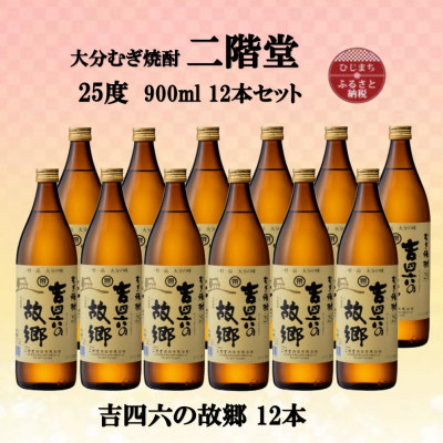 大分むぎ焼酎　二階堂吉四六の故郷25度(900ml)12本セット