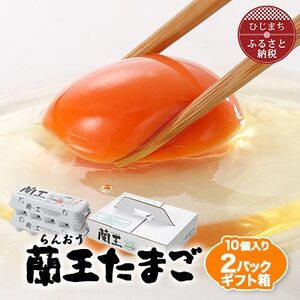 蘭王たまご　10個入り2パック　ギフト箱でお届け