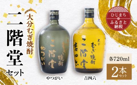 [ふるさと納税]大分むぎ焼酎 二階堂 吉四六 瓶・やつがいセット AG09 大分むぎ焼酎 二階堂 麦焼酎 焼酎 酒 まとめ買い 飲み比べ 焼酎セット 酒セット 2本セット 吉四六 やつがい 酒瓶