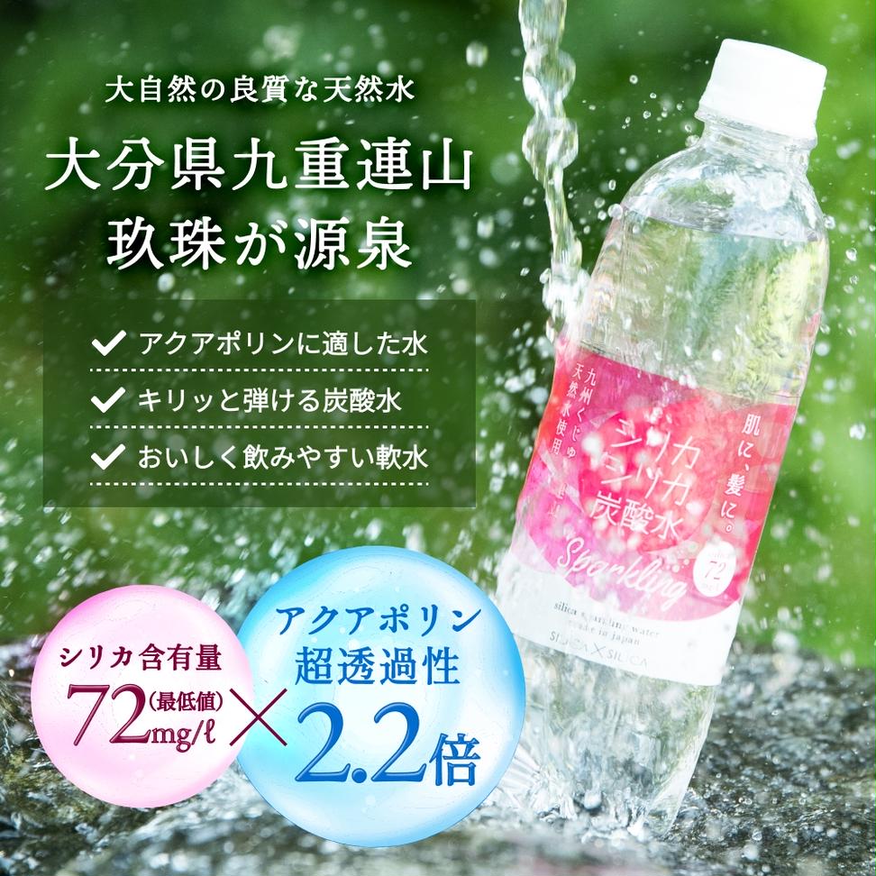強炭酸水 九州 天然水 シリカ 500ml 24本 飲料水 炭酸水 美容 