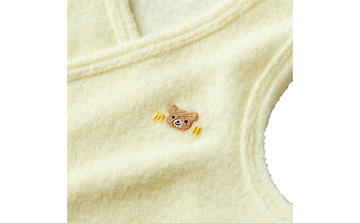 ミキハウス ベビー 無撚糸 パイルボーダー 胴着 ( 黄 ) ベビ