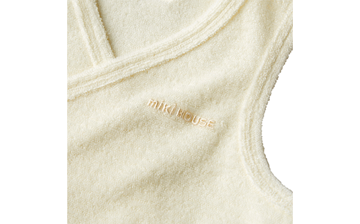 ミキハウス ベビー 無撚糸 パイルボーダー 胴着 ( 白 ) ミキ