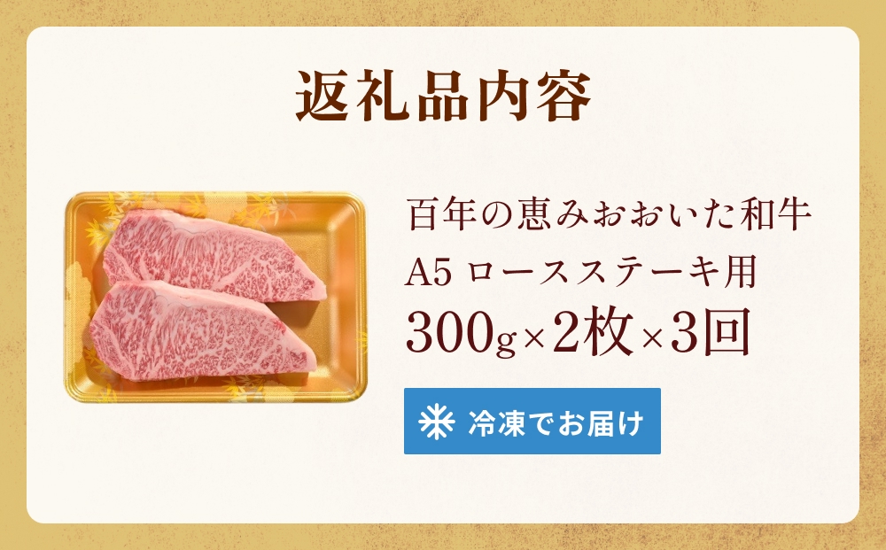 「百年の恵み おおいた和牛 」A5 ロースステーキ用 300g × 2