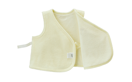 ミキハウス ベビー 無撚糸 パイルボーダー 胴着 ( 黄 ) ベビ