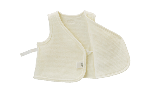 ミキハウス ベビー 無撚糸 パイルボーダー 胴着 ( 白 ) ミキ