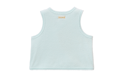 ミキハウス ベビー 無撚糸 パイルボーダー 胴着 ( ブルー ) 