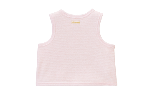 ミキハウス ベビー 無撚糸 パイルボーダー 胴着 ( ピンク ) 