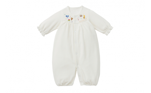 ミキハウス ストレッチパイル ツーウェイオール ( 白 ) ベビ