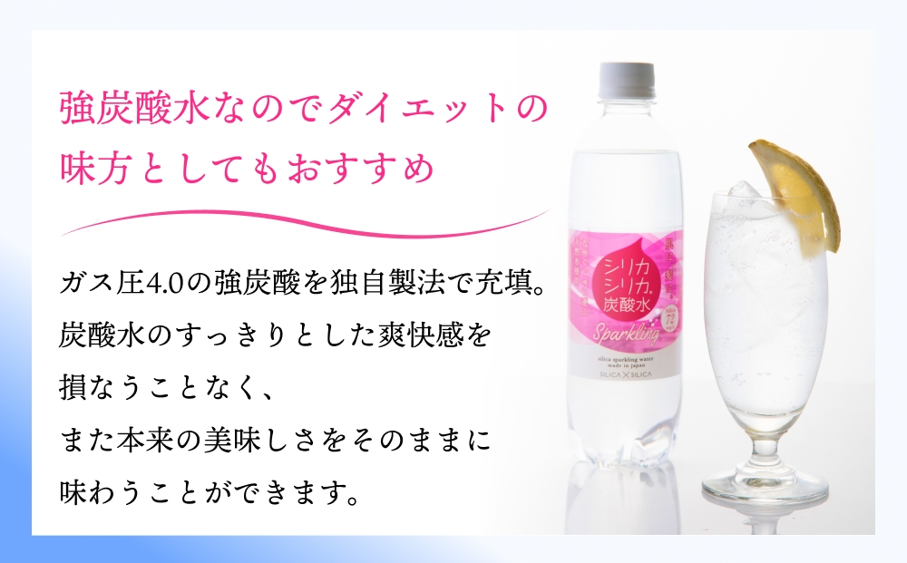 強炭酸水 九州 天然水 シリカ 500ml 24本 飲料水 炭酸水 美容 