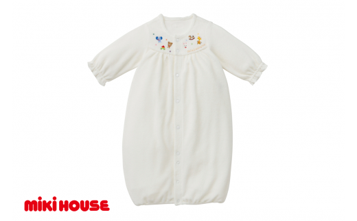 ミキハウス ストレッチパイル ツーウェイオール ( 白 ) ベビ