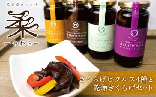 きくらげピクルス（4種）と乾燥きくらげのセット きくらげ