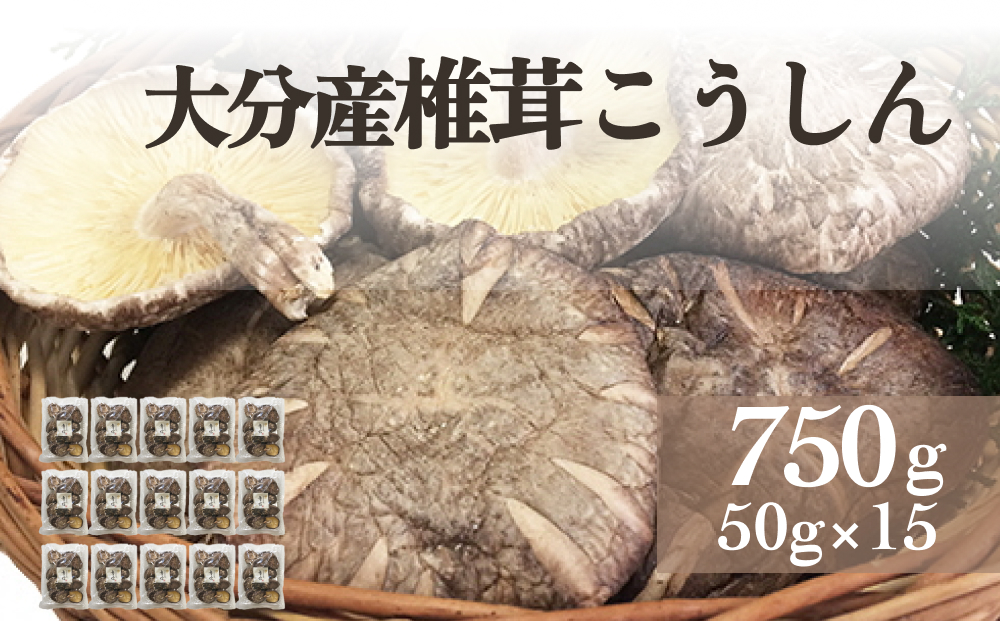 大分産椎茸こうしん 750g（50g×15袋） 大分 しいたけ 椎茸 干