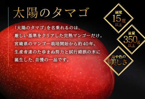 ≪先行予約≫ 宮崎県産 完熟マンゴー「太陽のタマゴ」約2kg 計4～6玉 2026年発送 ブランド 南国 トロピカル フルーツ 果物 くだもの 化粧箱入り 約2kg（2～3玉×2箱）