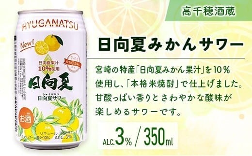南国宮崎特産「日向夏」でつくった 酎ハイ 2種 飲み比べ 350ml×24本 セット 日向夏みかんサワー＆NIPPON PREMIUM 宮崎県産日向夏