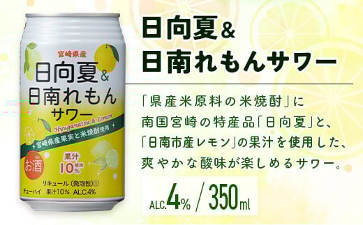 南国宮崎県特産「日向夏」でつくった酎ハイ 2種飲み比べセット 350ml×24本