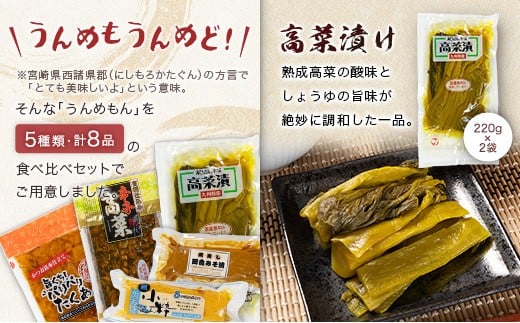 「霧島連山」天然水仕込みのお漬物 5種 バラエティセット 宮崎県産 たくあん 高菜