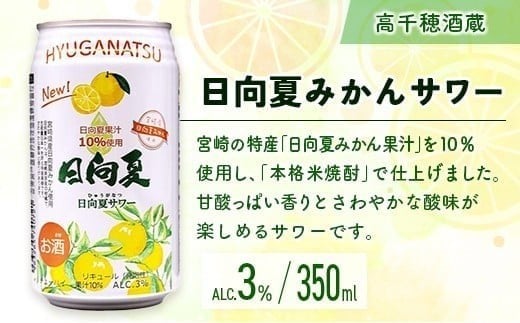 南国宮崎特産「日向夏」でつくった 酎ハイ 2種 飲み比べ 350ml×24本 セット 日向夏みかんサワー＆NIPPON PREMIUM 宮崎県産日向夏