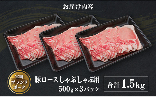 ◆宮崎ブランドポーク　ロースしゃぶしゃぶ用(合計1.5kg)