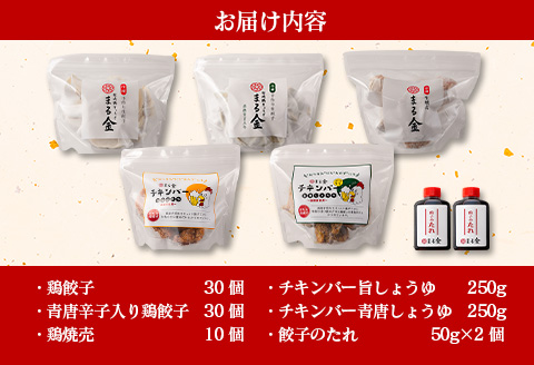 宮崎鶏ぎょうざ「まる金」のおもてなし5種セット 餃子のたれ付き