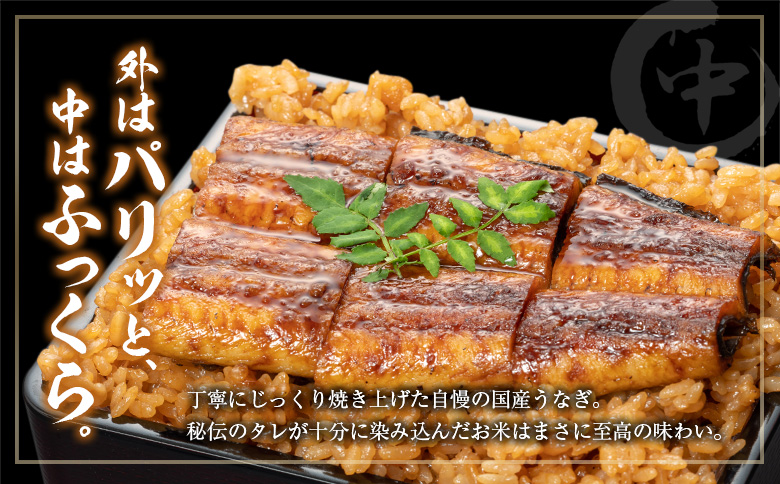 ＜3回定期便＞ 国産 ダブルうなぎ飯セット（1回あたり 320g×2食）肝焼き・たれ付き 宮崎県産 鰻 中村商店