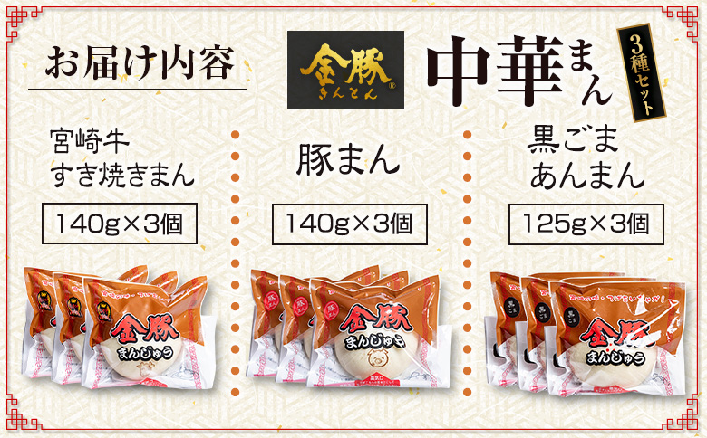 ◇金豚 中華まん 3種 セット 計9個