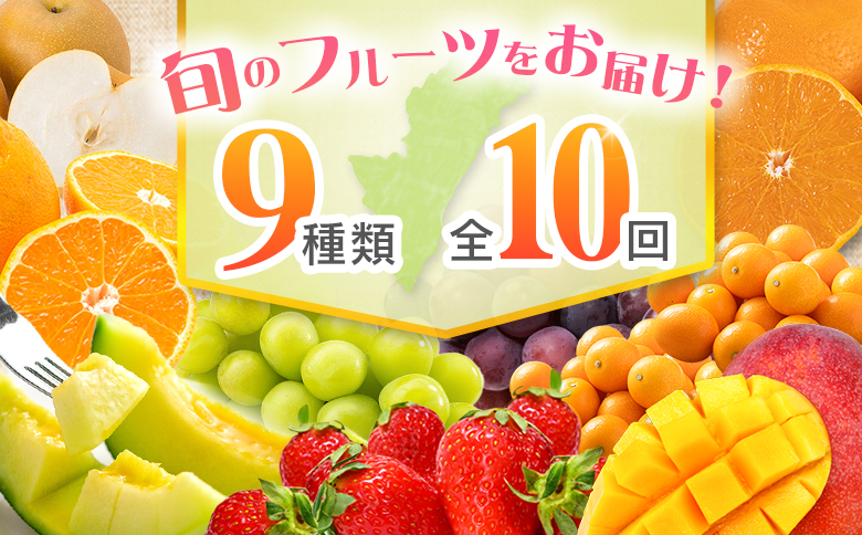 【10回定期便】旬 人気 フルーツ 南国宮崎産 太陽のタマゴ 金柑たまたまエクセレント シャインマスカット ピオーネ いちご みかん 梨 メロン 柑橘 マンゴー きんかん たまたま ぶどう 果物 詰め合わせ 宮崎県 九州＜E-1コース M500＞