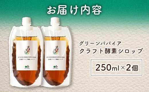 クラフト酵素シロップ グリーンパパイア 250ml×2個 宮崎県産