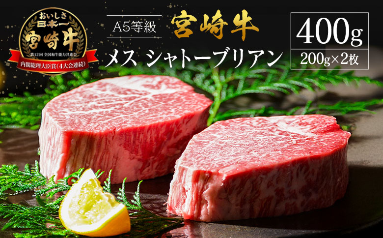 プレミアムシリーズ 宮崎県産 倉薗牧場 A5等級 宮崎牛 メス シャトーブリアン