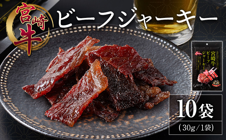 宮崎牛 ビーフジャーキー 10袋 (30g×10袋) おつまみ 宮崎県産