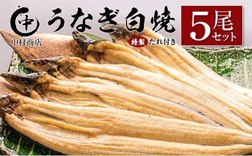 ◆中村商店 うなぎ白焼5尾セット 計905g以上 うなぎ白焼 5尾
