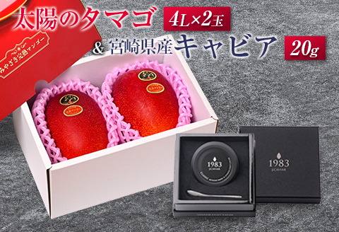 太陽のタマゴ(4L×2玉)と宮崎県産キャビア20g