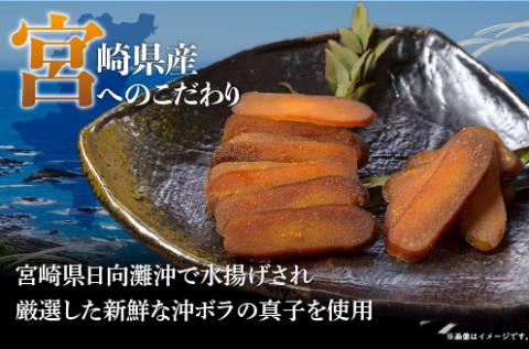 宮崎県産　本からすみ　宮崎の地酒「菊初御代」磨き　　片腹［130ｇ］木箱入り