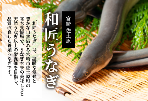 蒲焼き 備長炭手焼き 宮崎市佐土原産 和匠うなぎの蒲焼き4尾セット(計660g&たれ・山椒付き)