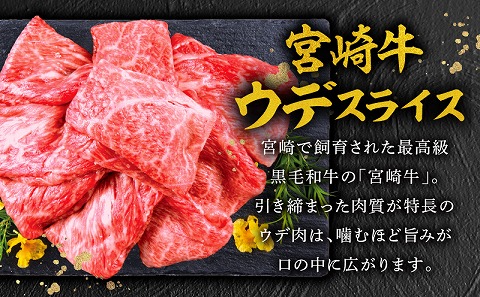 宮崎牛ウデスライス400g×2 宮崎県産黒毛和牛こま切れ100g×2