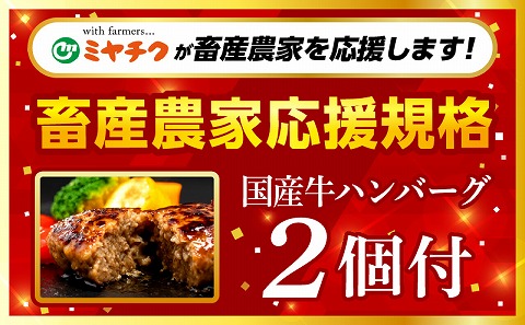 【期間・数量限定】畜産農家応援！宮崎県産 黒毛和牛 スライス3種セット(肩ロース・ウデ・モモ 各300g)・国産牛ハンバーグ100g×2個