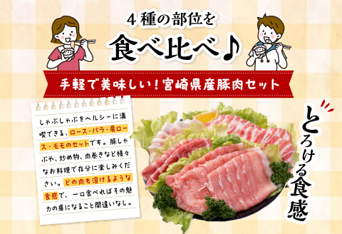 宮崎県産4種豚しゃぶセット 合計3.8kg