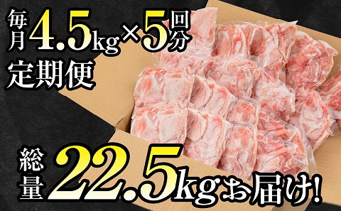 宮崎県産豚肉切り落とし4.5kg定期便　5ヶ月