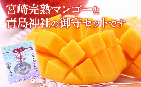 《2026年発送先行予約》【数量・期間限定】宮崎完熟マンゴー2L×2＆縁結びの御守(HOKUSAIGIFT) ブランド 太陽 完熟