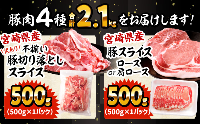 ぷち満足ロースバラエティセット2.1kg  豚肉 ロース 豚肩ロース スライス ハンバーグ しゃぶしゃぶ 小分け 生姜焼き