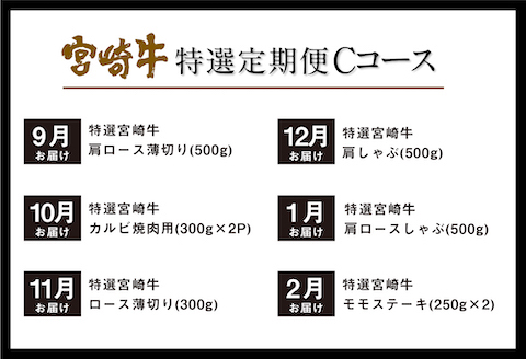 《期間・数量限定》特選!宮崎牛定期便Cコース 2024年3月からお届け! 全12回