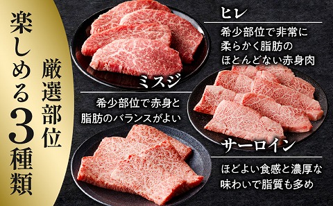 宮崎牛 極み上焼肉セット ヒレ サーロイン ミスジ